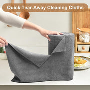 Roll of 80 Microfiber Cleaning Cloths, 29cm Absorbent Lint-Free Towels