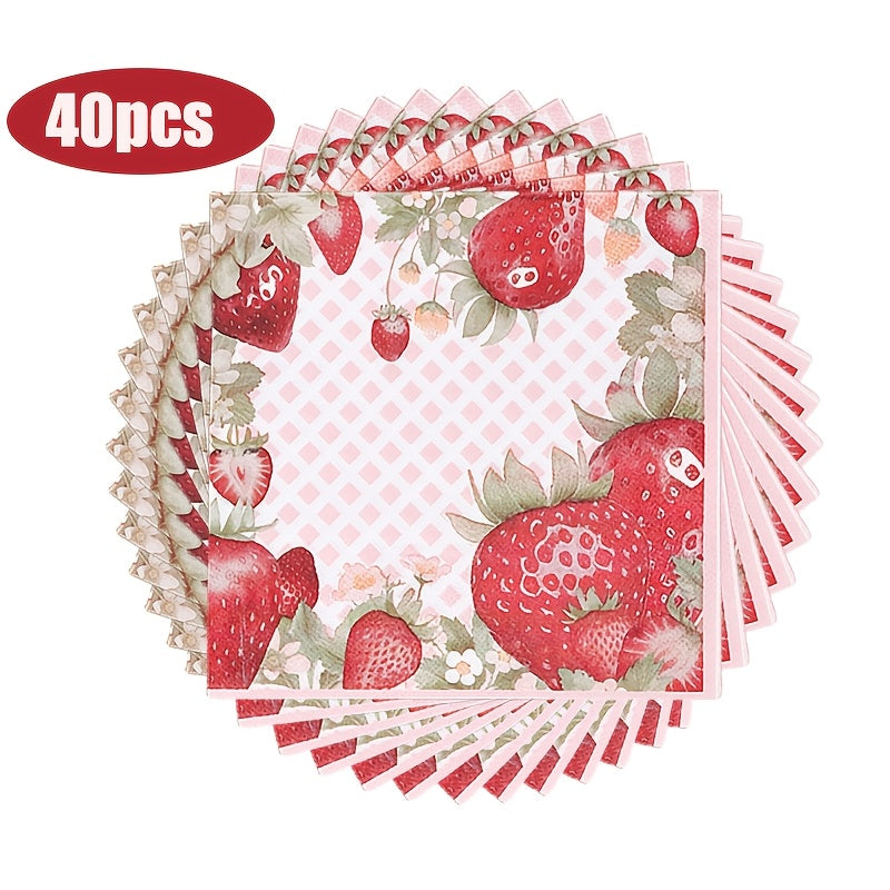 40 Pack Tri-Fold Disposable Christmas Napkins Santa Print Holiday Party Dining