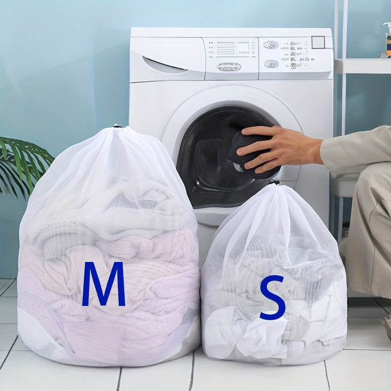 Mesh Laundry Bags Set, Polyester, Large, Drawstring Closure, Machine Washable