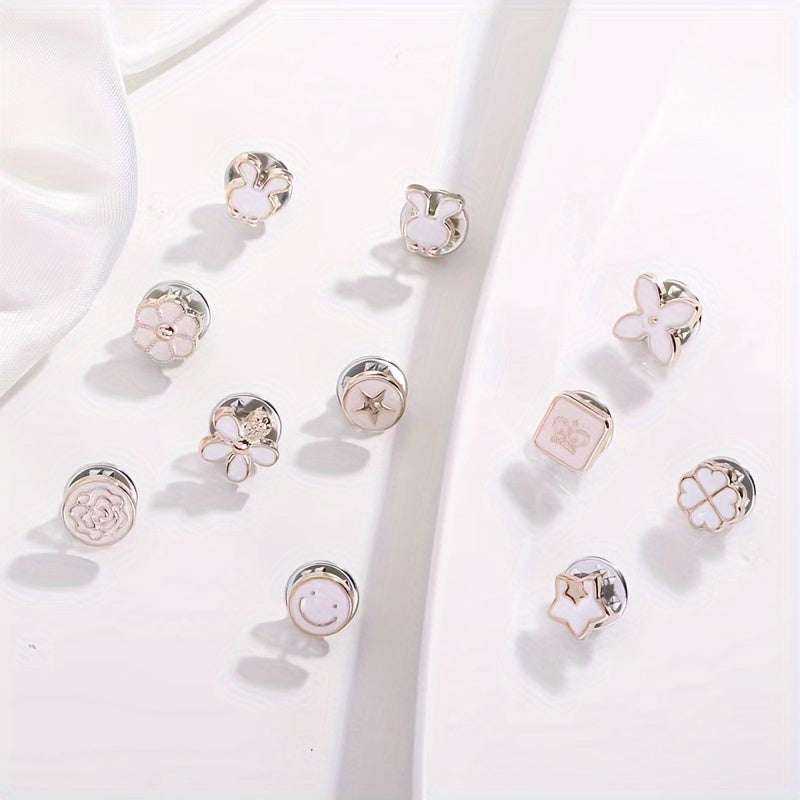 Set of 40 Elegant Reusable Brooches with Detachable Hidden Clasp and Decorative Buckle