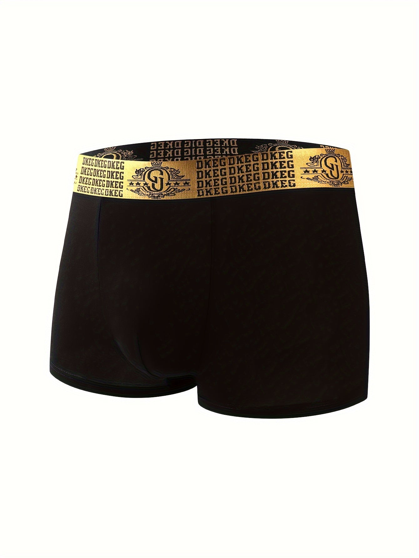 Pack de 4 pantalones cortos suaves para hombre en negro y dorado, viscosa y elastano, casual