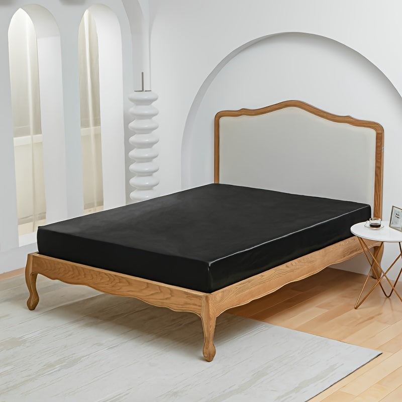 Silky Soft 100% Polyester Satin Bed Sheet for All Seasons Light Luxury Pilling-Resistant Queen Size