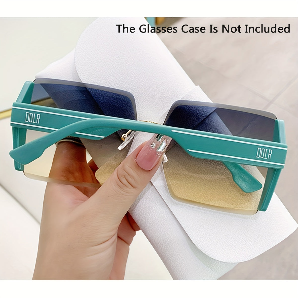 Oversized Rimless Glasses for Women and Men Ombre Lens Casual Outdoor Beach