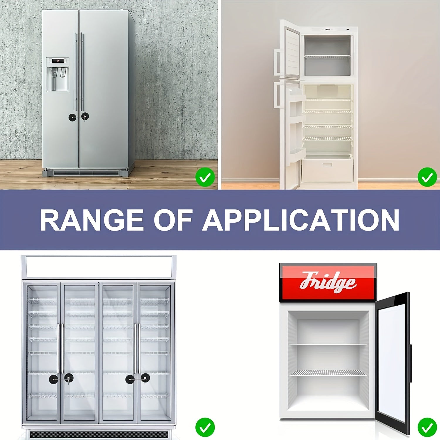 Set of 4 Childproof Cabinet Locks for Freezer Drawers and Doors