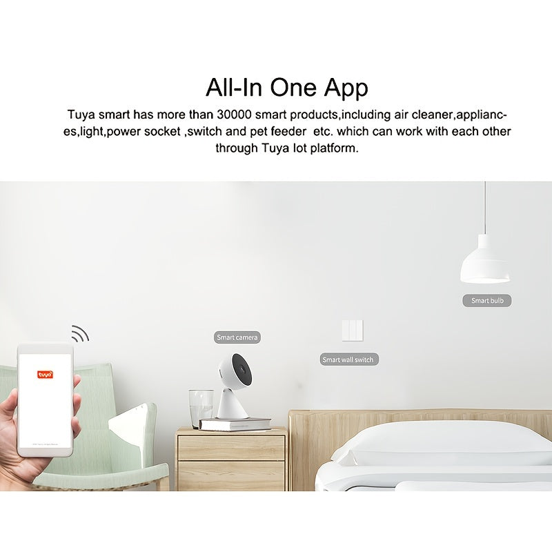 Беспроводная камера безопасности с двусторонним аудио и детекцией движения, идеально подходит для обеспечения безопасности детей, пожилых людей и домашних животных ночью - Улучшенная камера наблюдения для спокойствия.