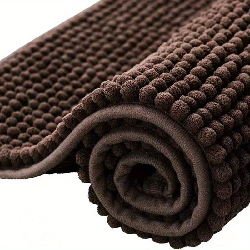 Luxurious Chenille Bath Mat 2cm Thick Non-Slip Absorbent Quick-Dry