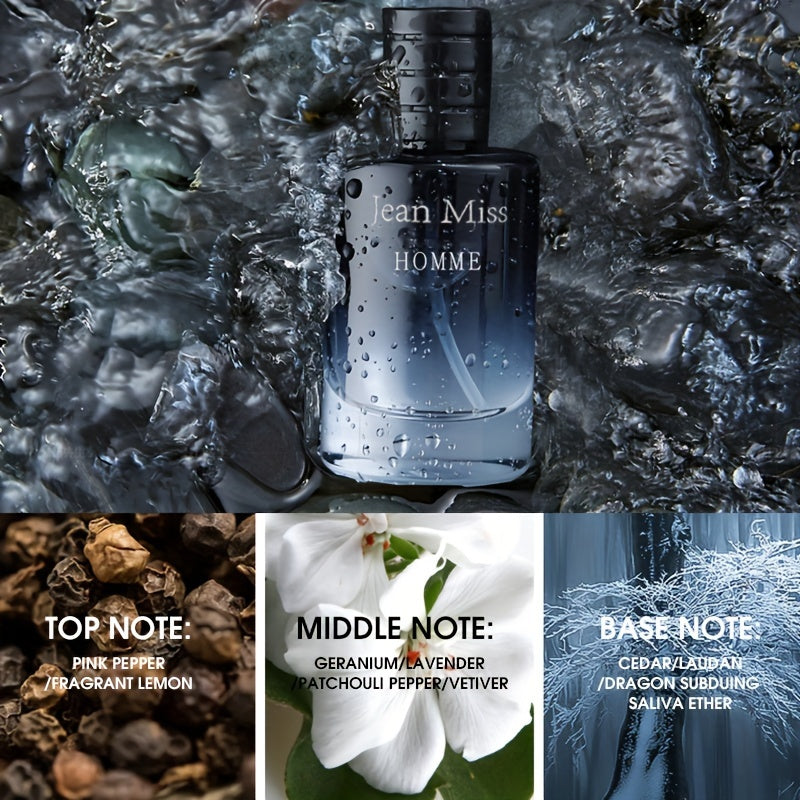 Men's Blue Eau De Toilette Set Woody Scent Long-Lasting Alcohol-Free 5-15%