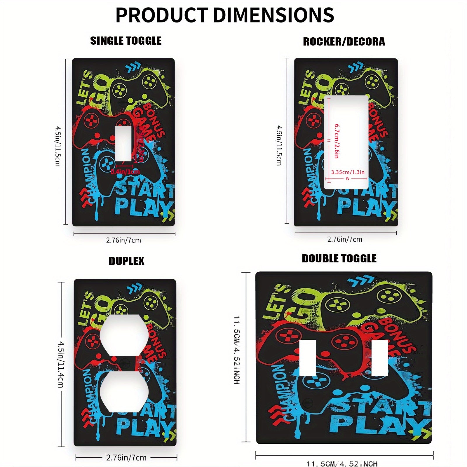 1 ta video o'yin mavzusidagi yoritgich qopqog'i o'yin xonasi dekoratsiyasi uchun, batareya kerak emas, tozalash oson - Yagona yoki ikki gang mavjud - 1 ta to'plam.