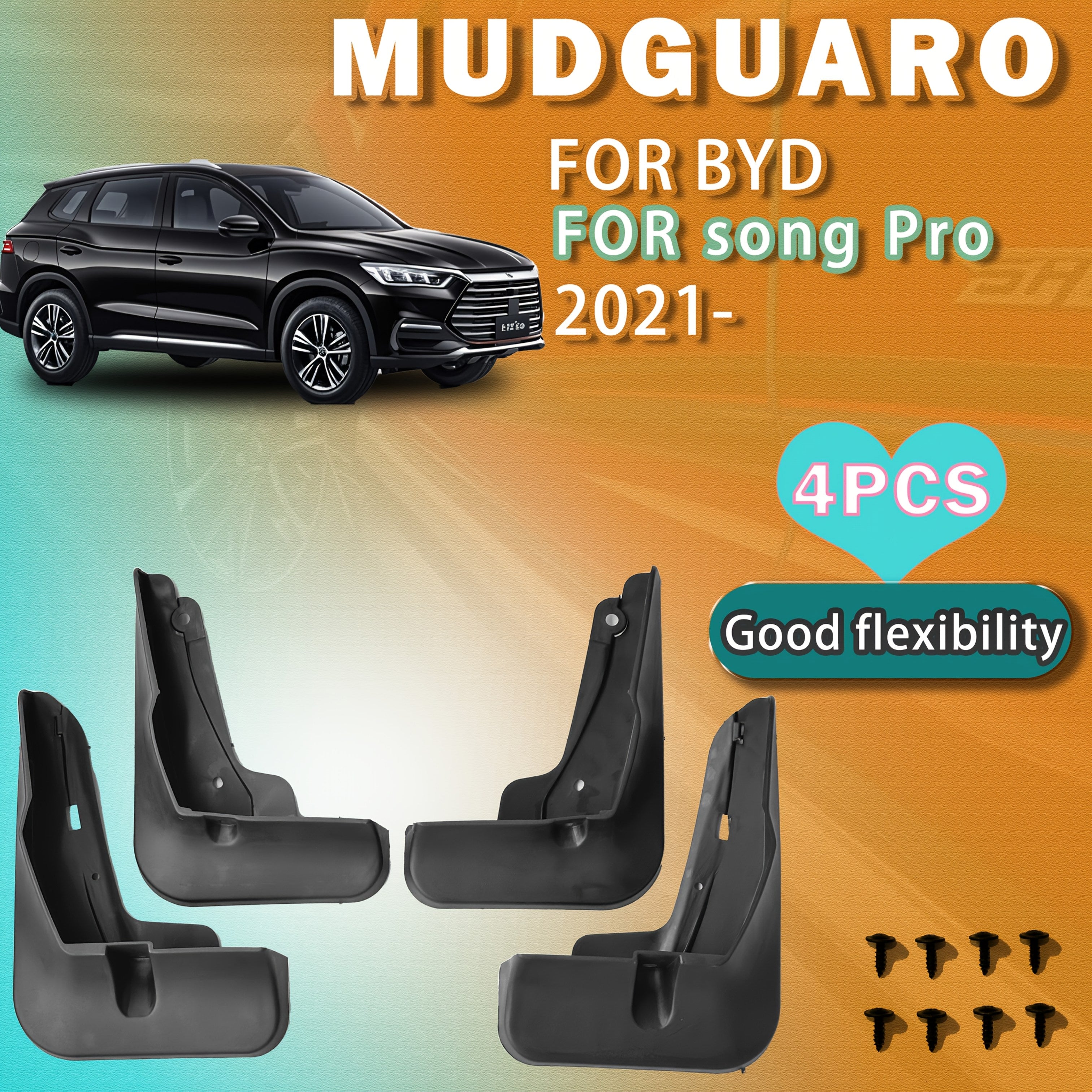 4 шт. автомобильных брызговиков для передних и задних колес, прочные, царапиноустойчивые, крылья, брызговики