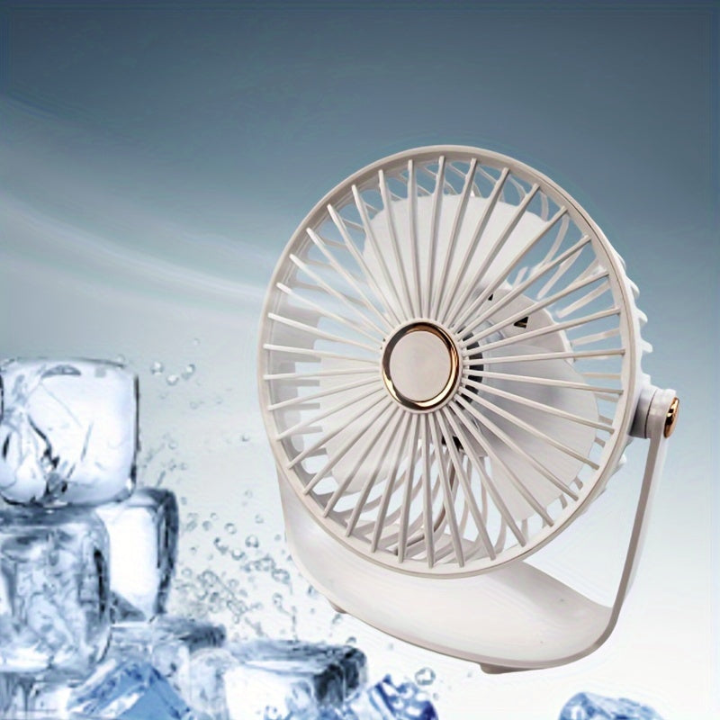 Mini Desk Fan Portable Rechargeable 5 Speeds Compact Cooling
