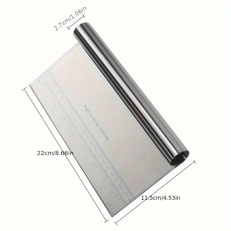 Stainless Steel Dough Scraper with Scale for Baking and Cooking Kitchen Tool