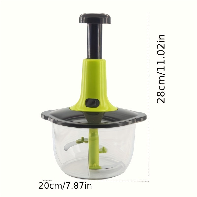 Metal Hand Food Chopper with Straight Blade Edge for Vegetables Fruits Herbs