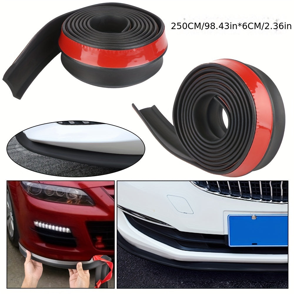 Universal Rubber Car Bumper Lip Protector 2.5m Exterior Moldings Skirt