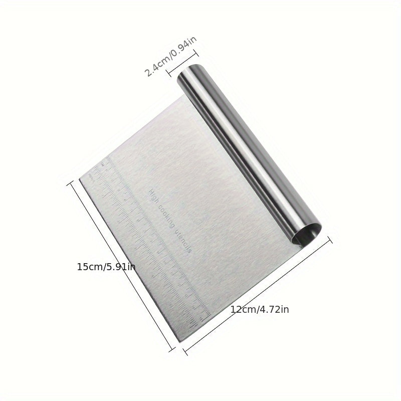 Stainless Steel Dough Scraper with Scale for Baking and Cooking Kitchen Tool