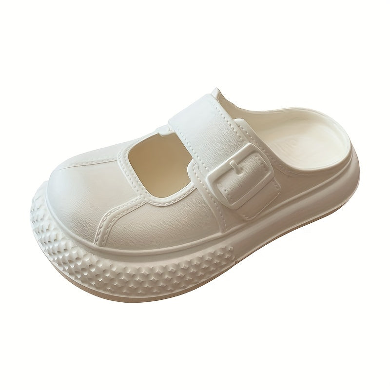 Women's Slip-On Platform Sandals EVA Sole Casual Shoes Wide Feet Black Beige Green White