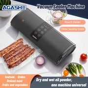 1 dona Vacuum Sealer Machine, Touch Panel bilan, 3 ta issiqlik sozlamasi, 220-240V Evropa plugi, Batareyaga ehtiyoj yo'q, 25x500cm o'lchamdagi roll sumkalar bilan, oshxona uchun kichik va portativ, Bir bosish bilan oziq-ovqat
