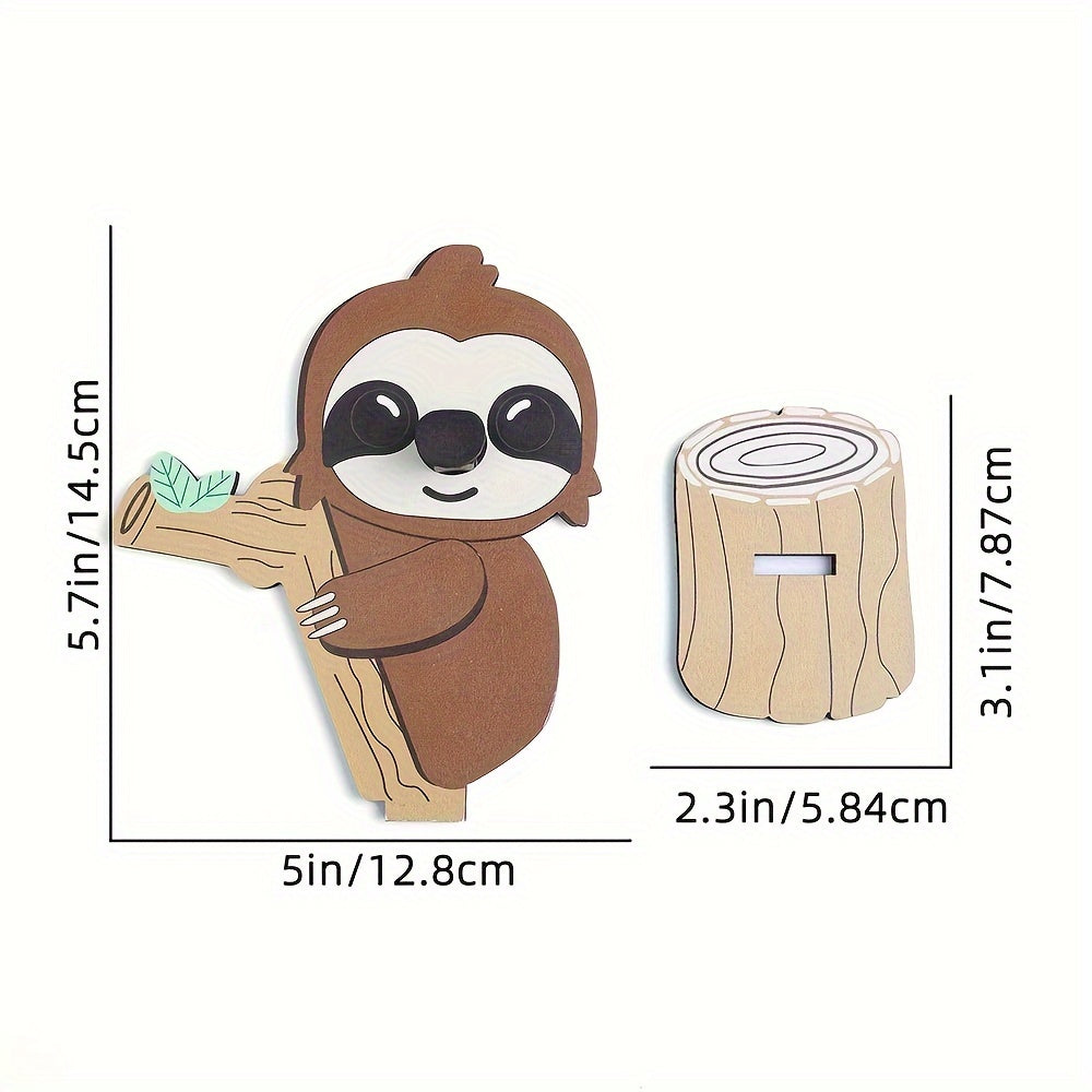 Wooden Sloth Eyeglass Stand Cartoon Animal Glasses Holder Home Office Decor