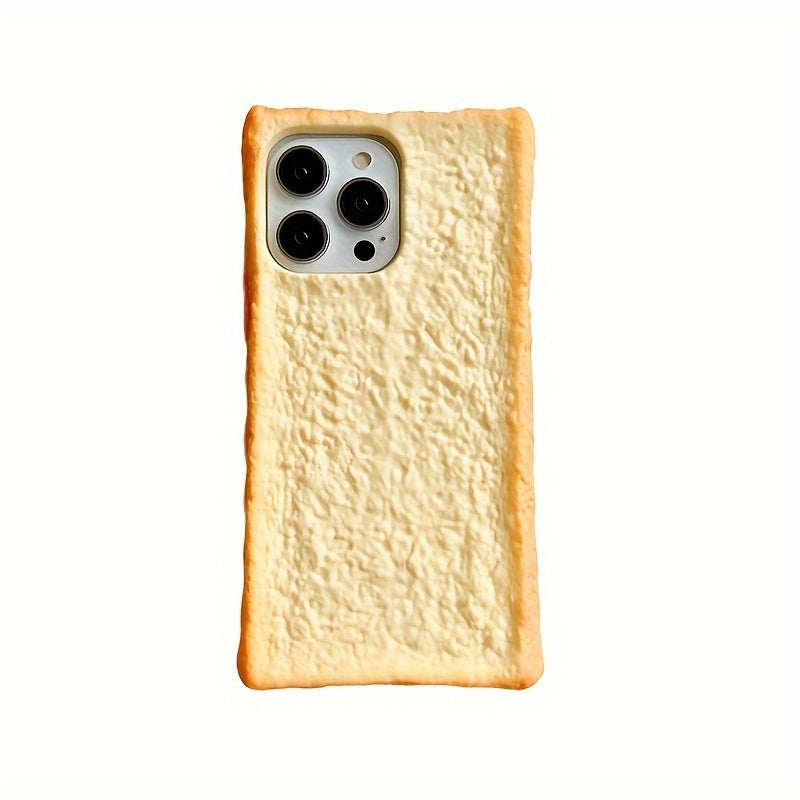 Fun Toast Bread Silicone Phone Case for iPhone 14 Pro Max Anti-Fall Protective Cover