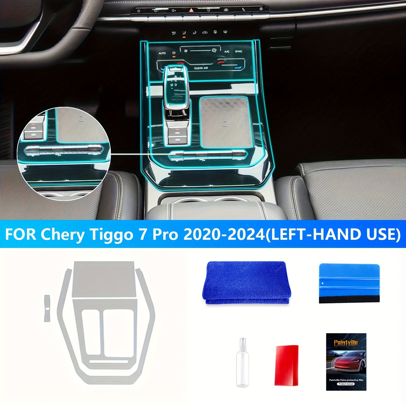 Protective Car Film TPU 8.5 Mil Thickness for Chery Tiggo 7 Pro Left Drive