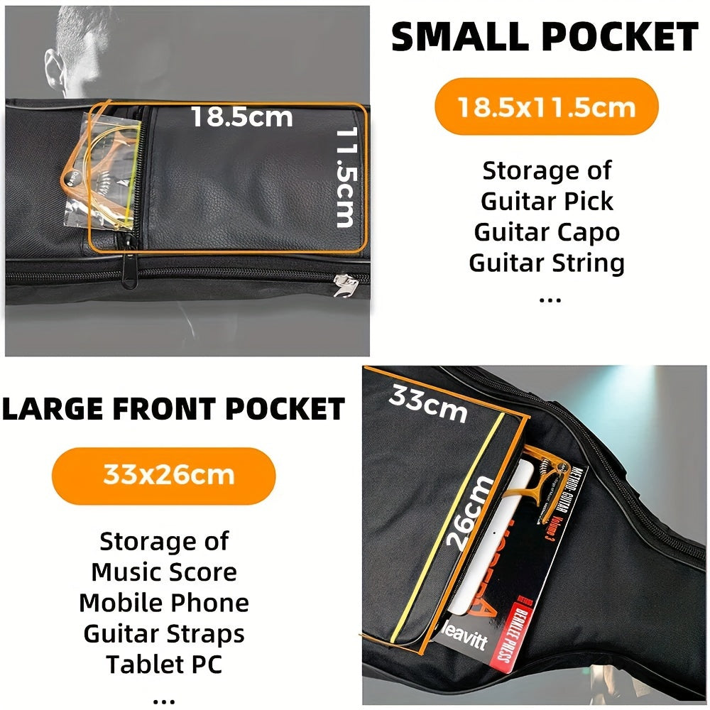 Waterproof Oxford Cloth Acoustic Guitar Bag with Dual Shoulder Straps 39-41 Inch