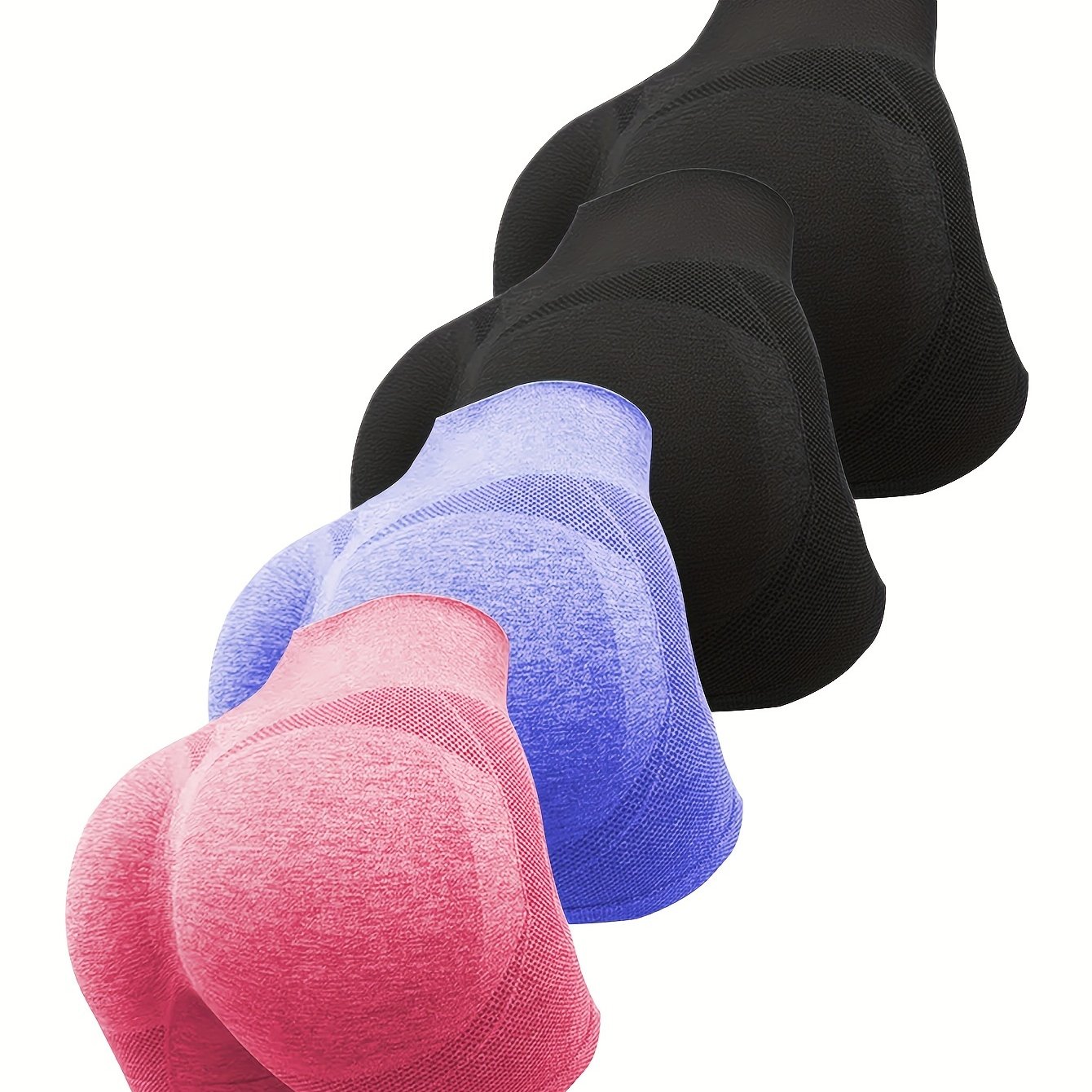 Pantalones cortos moldeadores sin costuras de cintura alta para mujer, control de abdomen, levantamiento de glúteos, paquete de 4