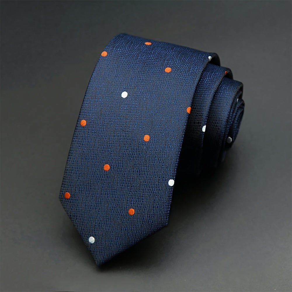 Геометрический узкий галстук 6 см шириной, полиэстер, тканый, для свадеб, вечеринок, бизнеса