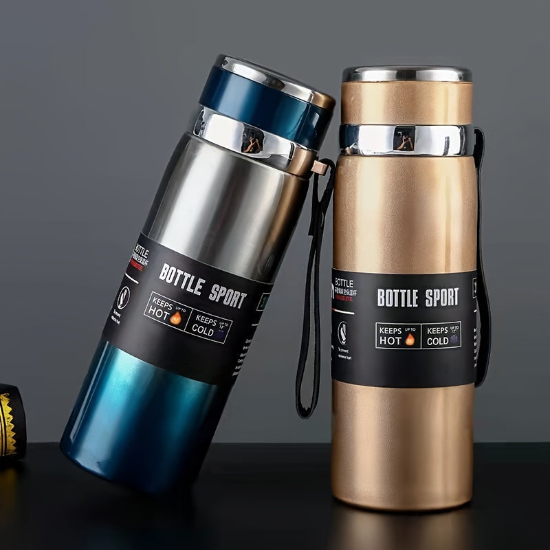 Large Capacity Travel Kettle Stainless Steel with Insulated Cup and Portable Strap