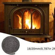 Fireplace Wood Stove Door Seal Black Borosilicate Glass Fiber Rope Gasket 18mm 2m