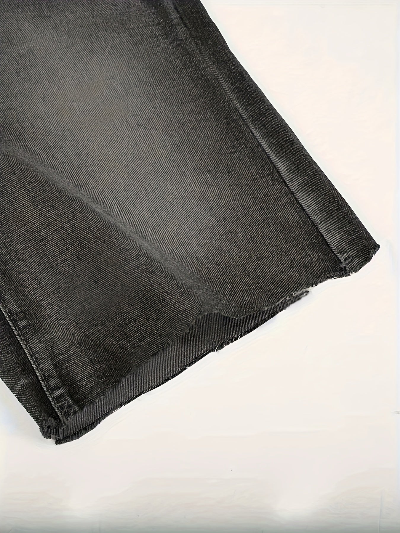 Plus Size Women's Denim Shorts Water-Washed Blue Frayed Hem Casual