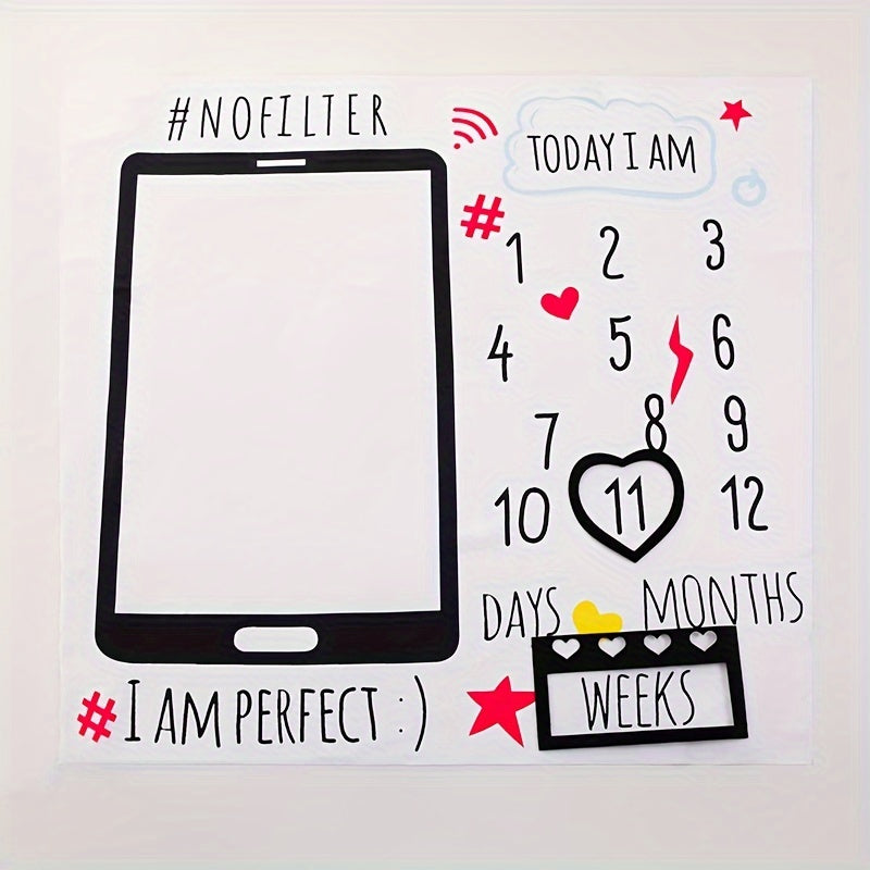 Baby Photography Blanket Soft Cotton Milestone Prop for Newborns and Monthly Photoshoots