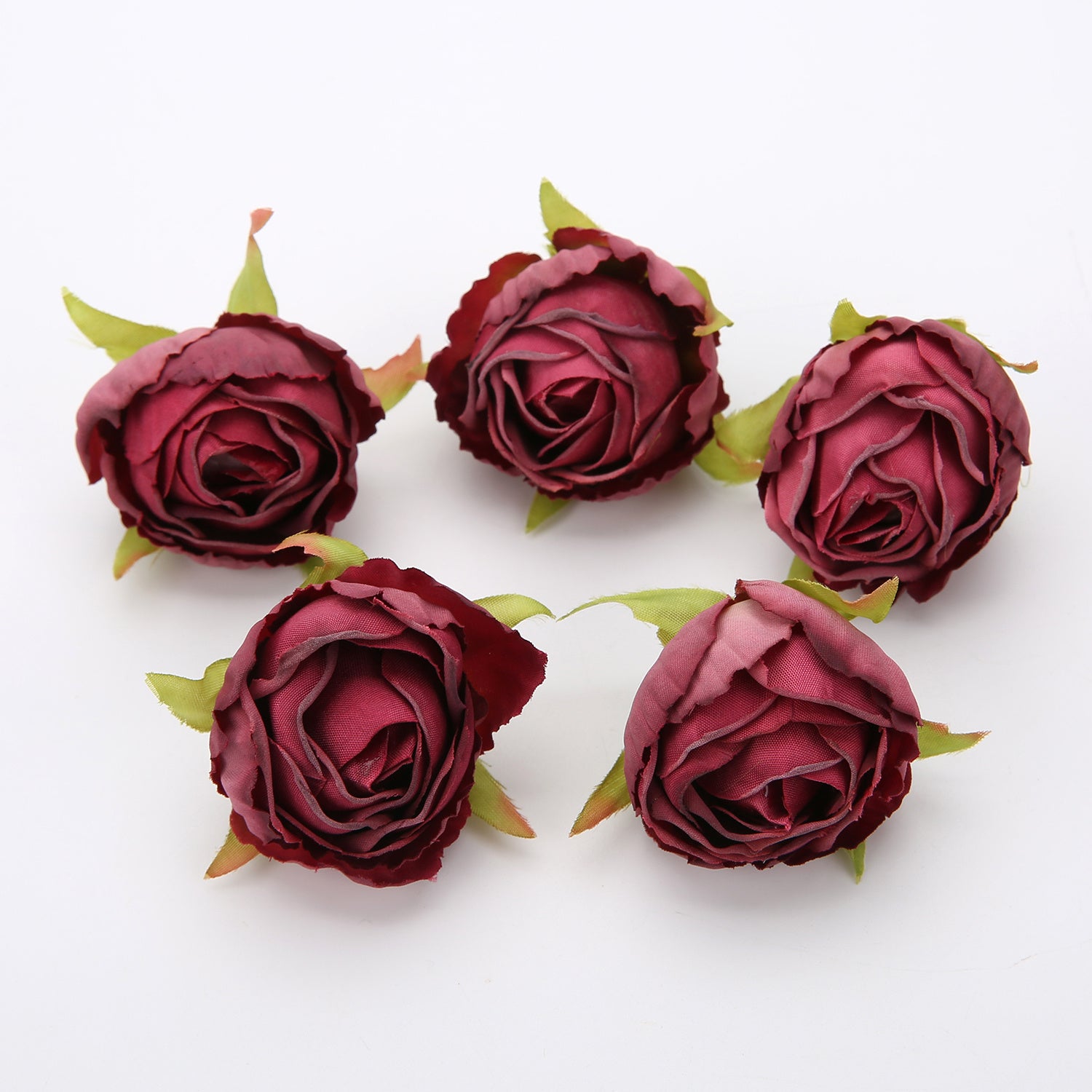 10 Pieces Silk Rose Tea Buds for Wedding Bouquets and Christmas Decorations