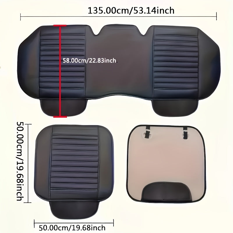 Universal Faux Leather Car Seat Covers Front Rear Cushion Protectors