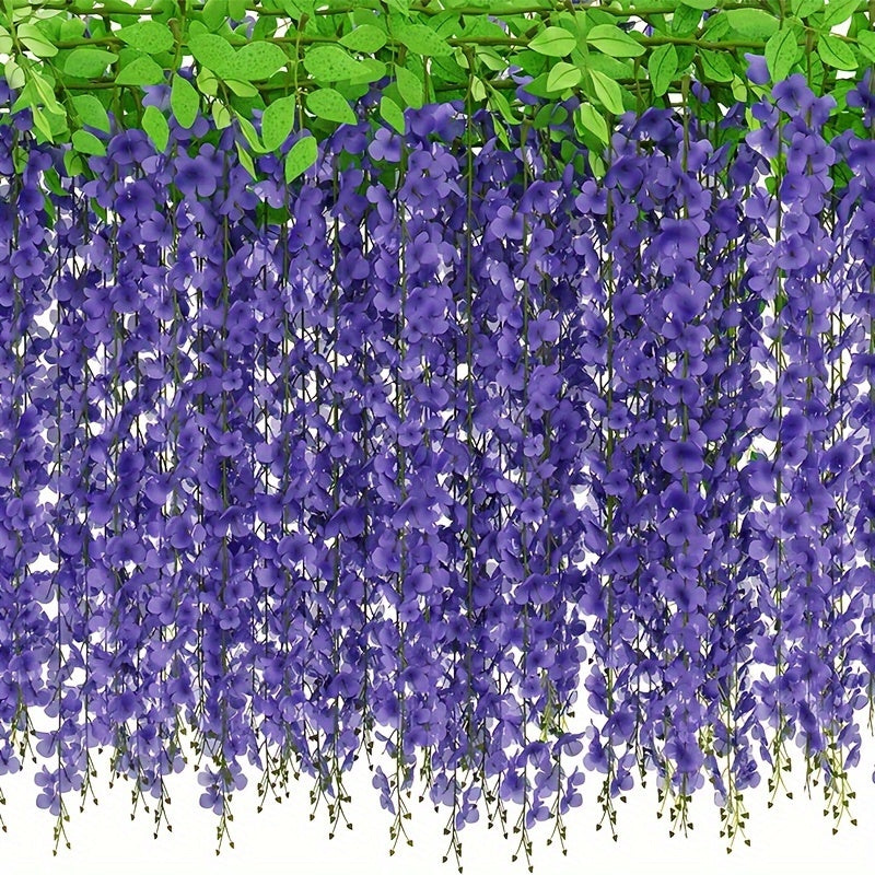 Artificial Wisteria Garland 182.88cm Faux Purple Vine Flowers for Outdoor Home Decor
