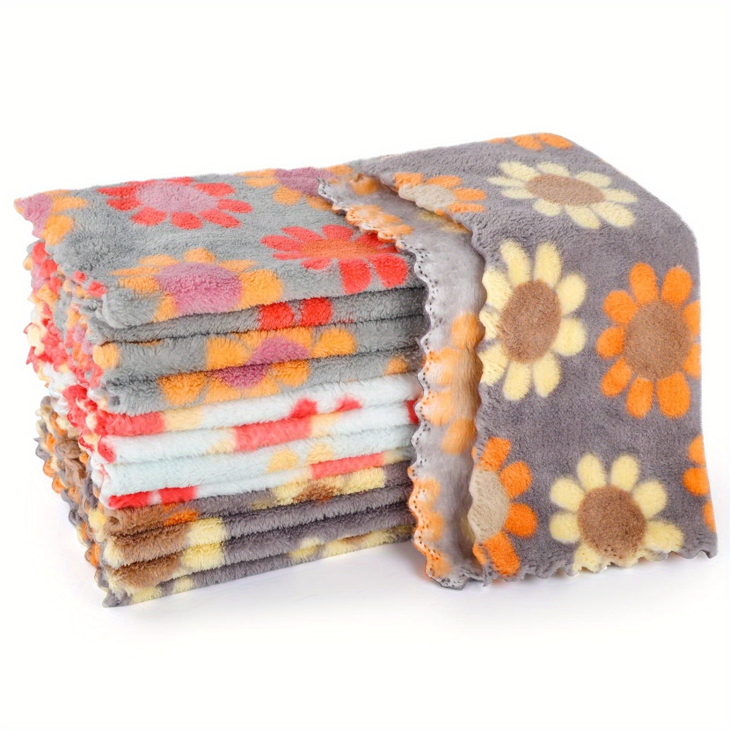 Chemical-Free Floral Face Towels 6-Pack Absorbent Quick-Drying All Skin