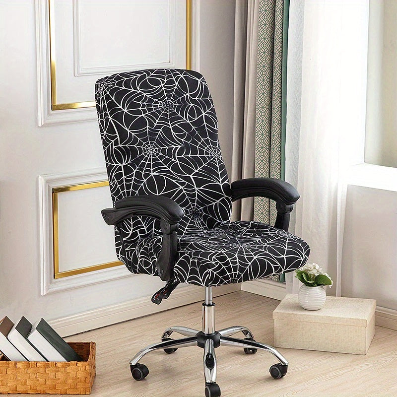 Washable Office Chair Cover with Zipper Soft Anti-Dust Spandex for Desk Chairs