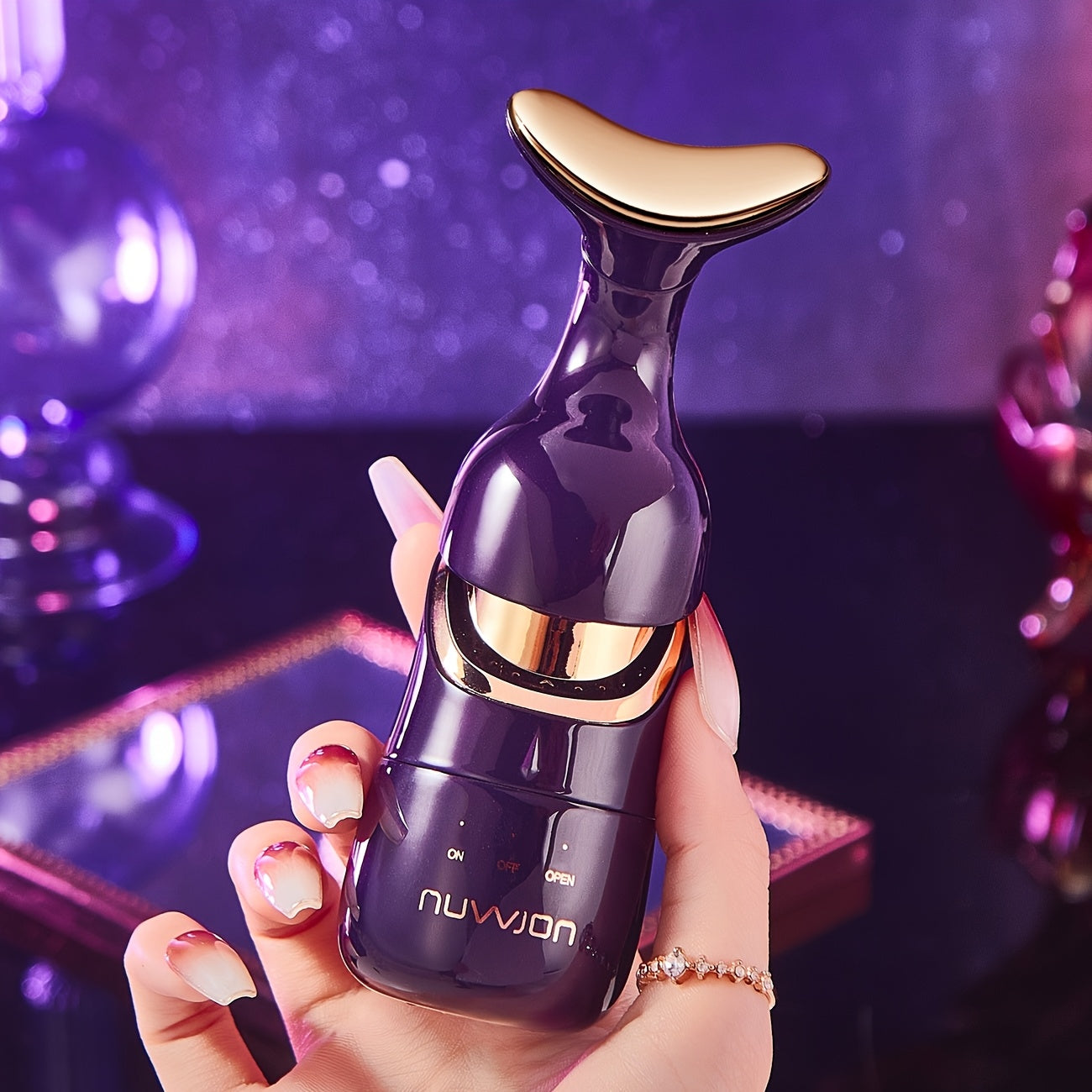 3-in-1 Facial Massager High-Frequency Vibration Battery Operated for Full Face Neck Eye