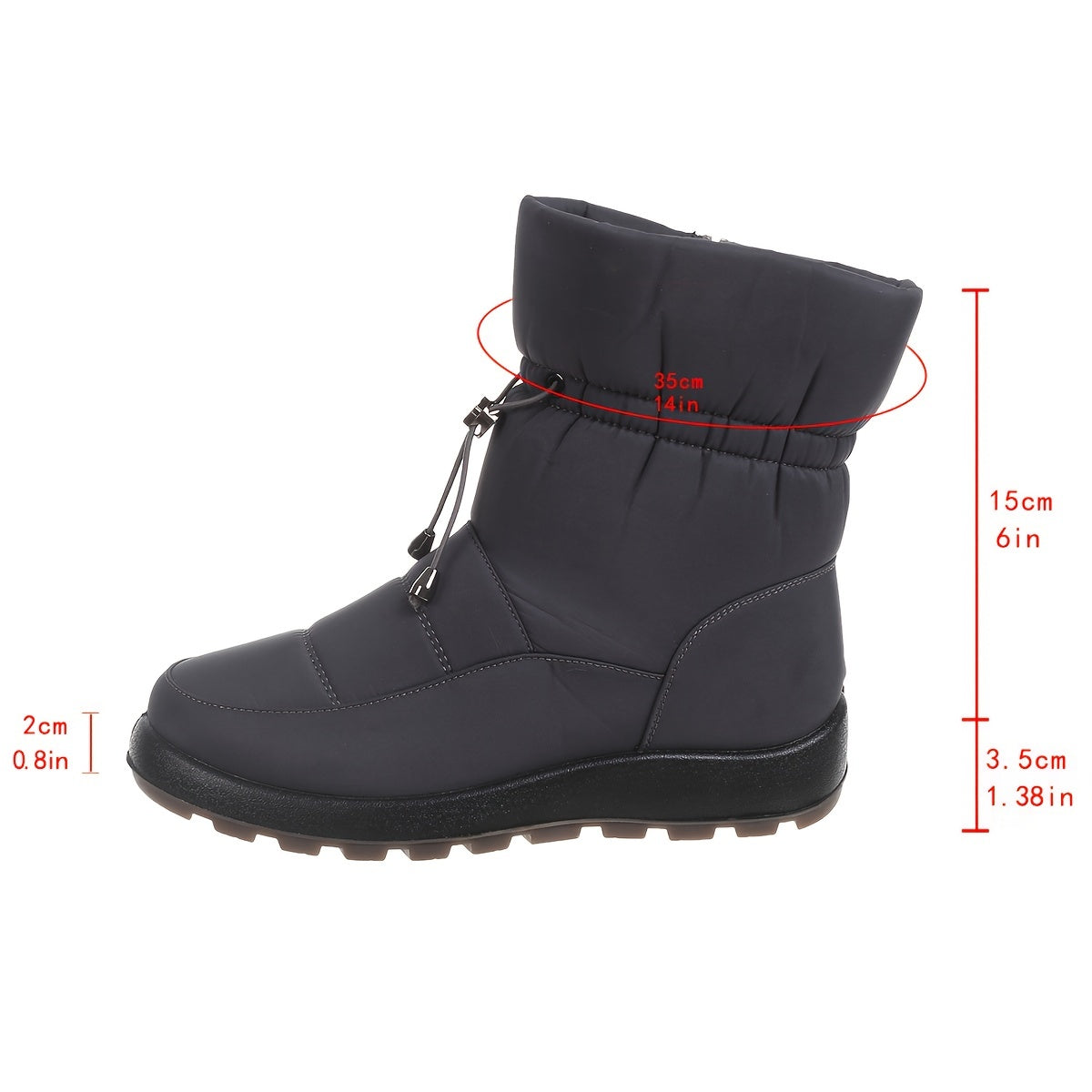Women's Winter Ankle Boots with Slip-Resistant Sole, Zipper, Round Toe