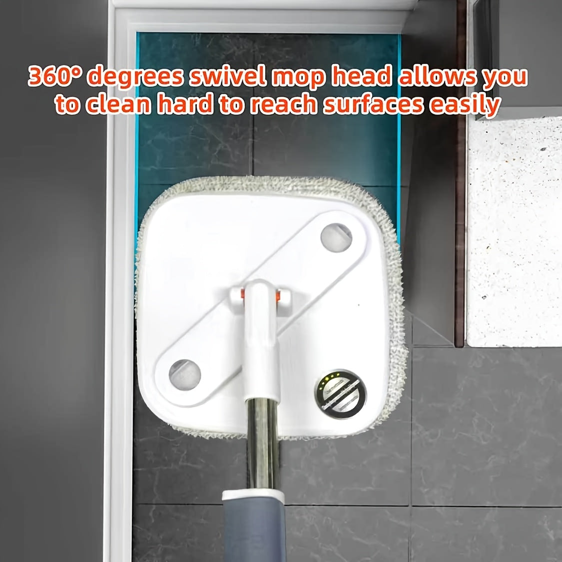 Grey Self-Cleaning Rotating Mop and Bucket Set for Hardwood and Tile Floors