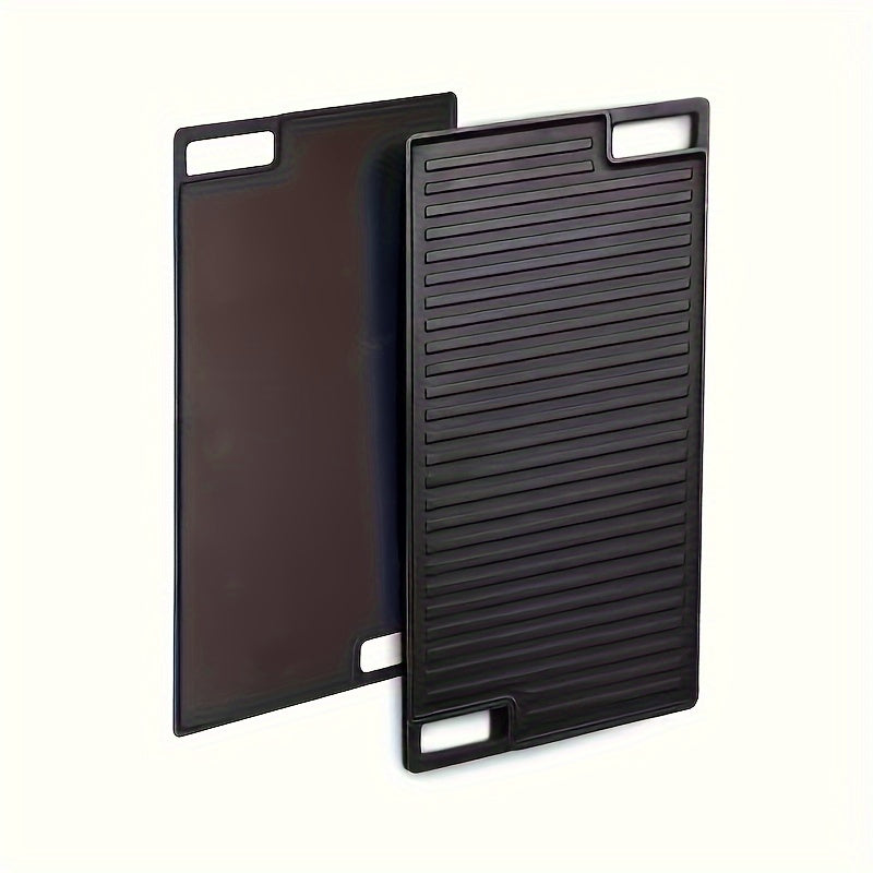 Cast Iron Roasting Pan with Dual Handles, Double-Sided Griddle, Versatile Baking