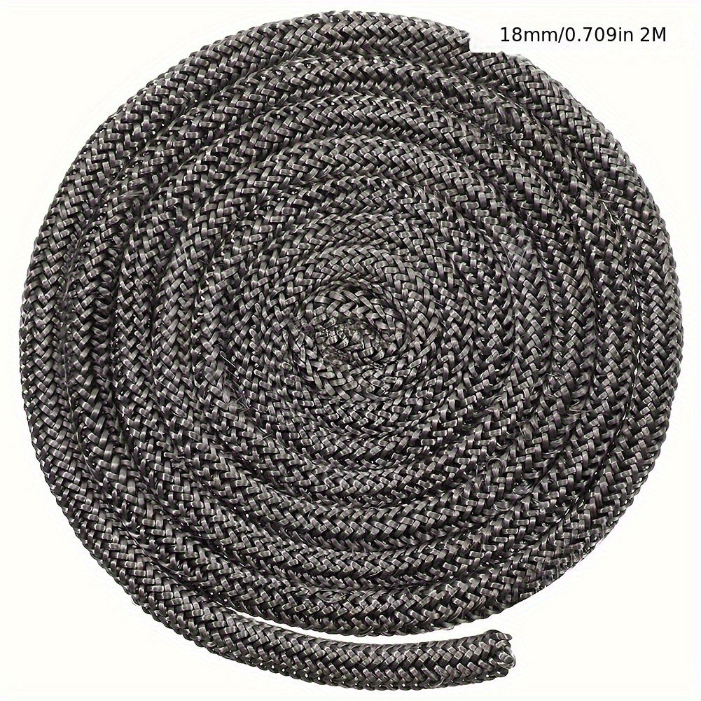 Fireplace Wood Stove Door Seal Black Borosilicate Glass Fiber Rope Gasket 18mm 2m