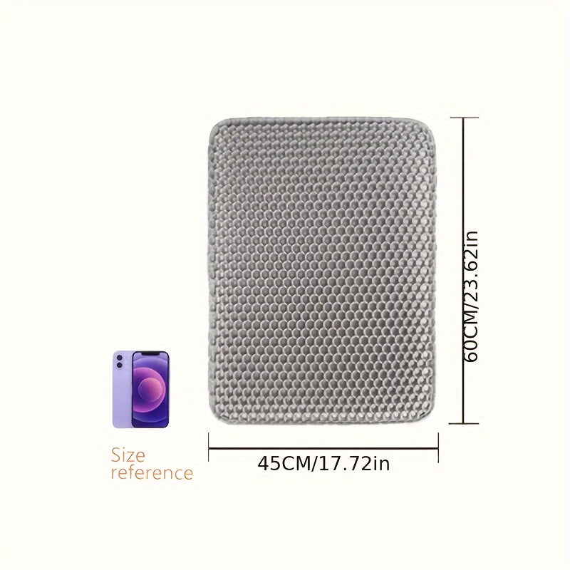 Large Double-Layer Cat Litter Mat Washable EVA Anti-Splash Indoor Litter Box Mat