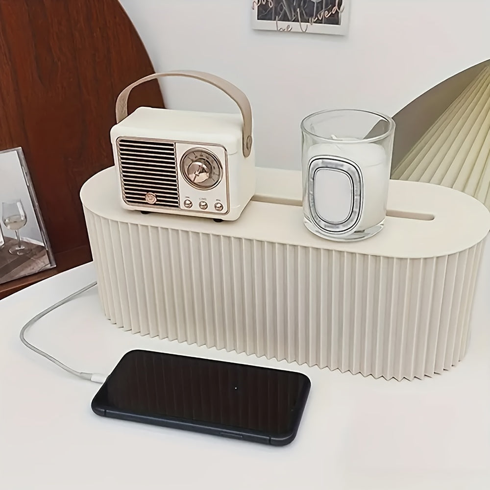 Uy ofisi va yashash xonasi uchun qopqoq bilan mustahkam plastik kabel tashkilotchisi qutisi, simlarni boshqarish va saqlashni tartibga solish uchun ajoyib.