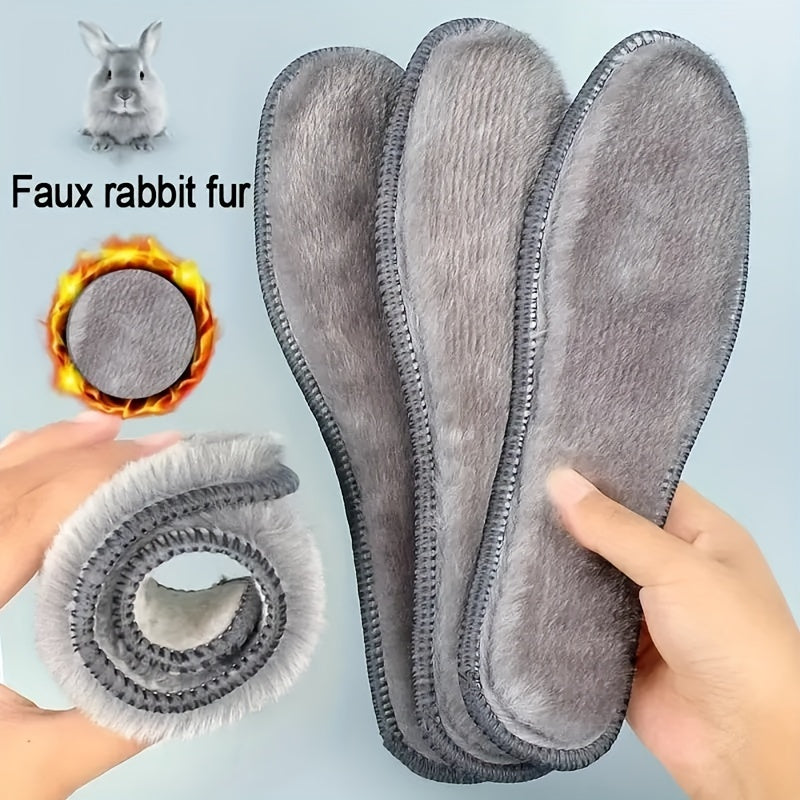 Unisex Thermal Felt Plush Insoles Warm Winter Shoe Pads Breathable
