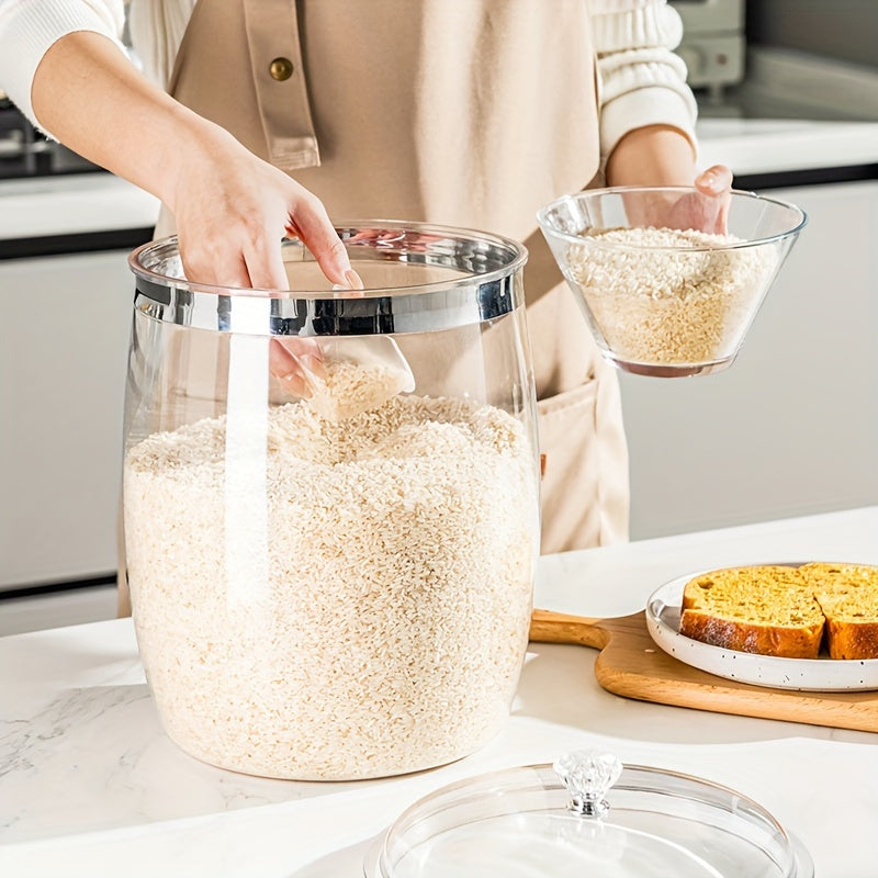 Large PET Transparent Storage Jar for Pickles Nuts Grains and Snacks Reusable Round Flip Top