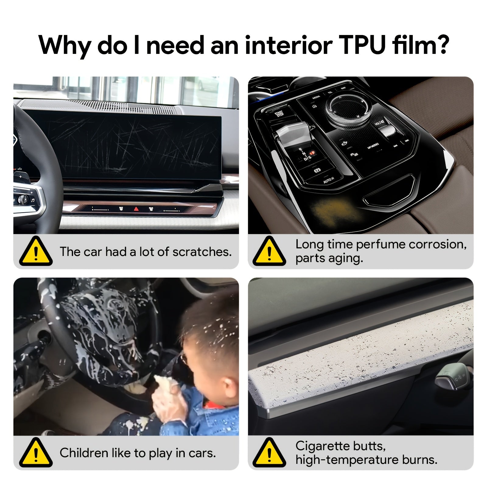 Car Interior Protective Film TPU Scratchproof Waterproof for Central Control Gearbox