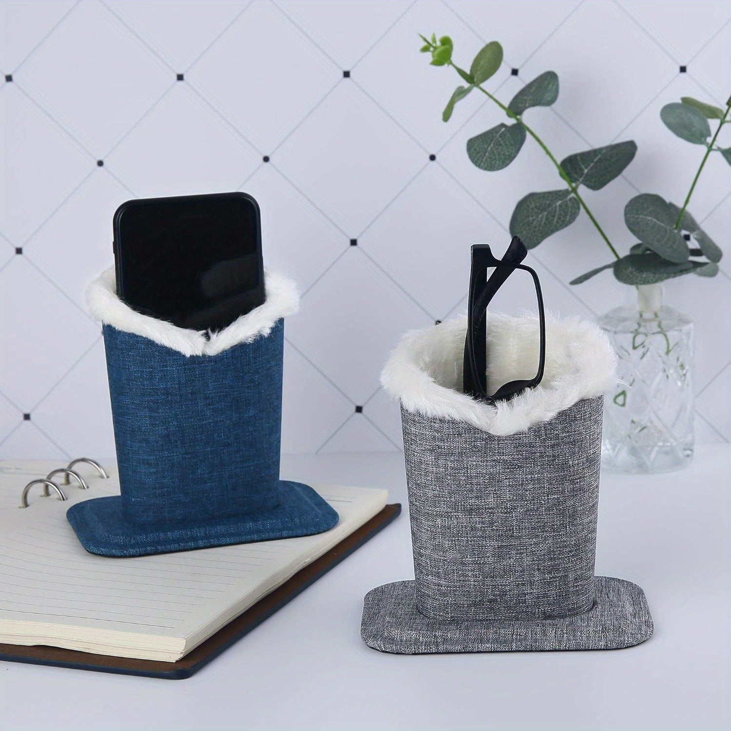 Plush-Lined Eyeglasses Holder for Desk or Nightstand Stylish Glasses Stand