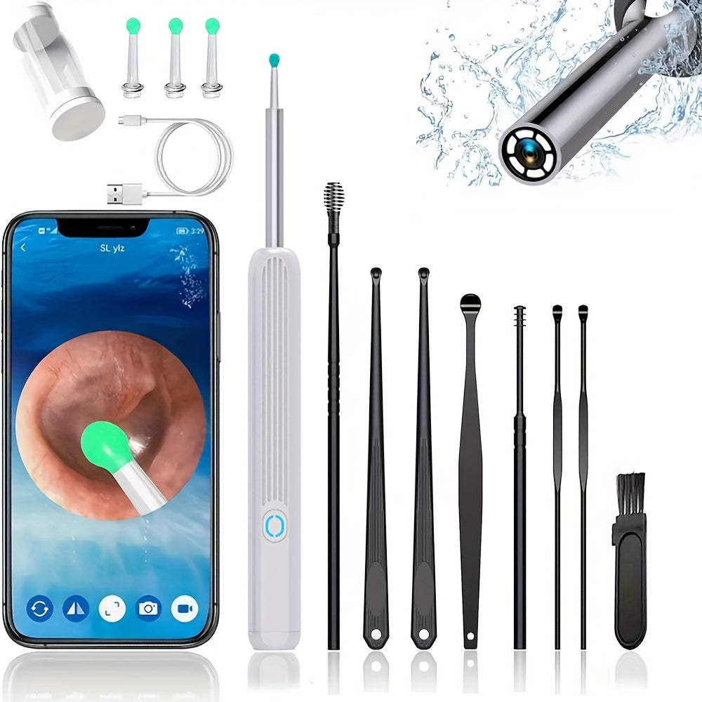 Ear Wax Removal Kit with Camera Light 8-Piece Ear Set for IOS Android