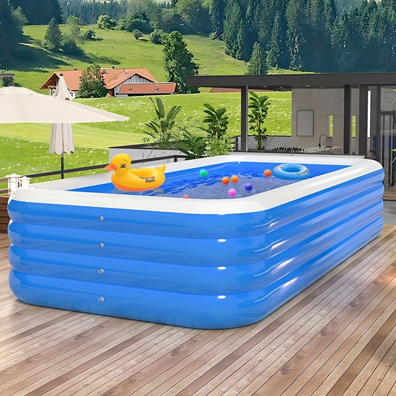 Extra Large PVC Inflatable Swimming Pool for Adults and Families 304.8x436.88x165.1 cm Portable Water Park Summer Fun