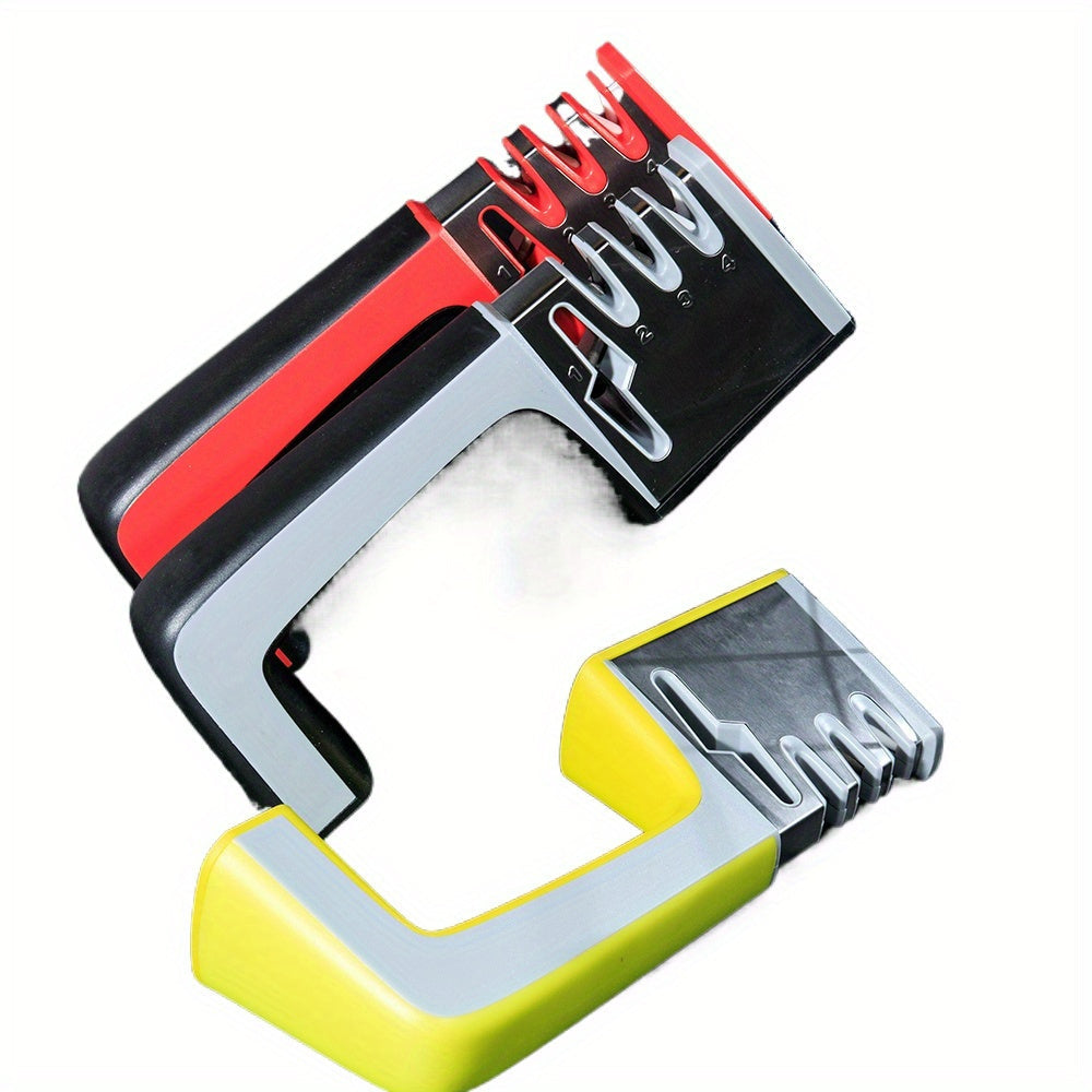 Diamond Coated 4-in-1 Knife Sharpener Non-Slip Base Stainless Steel Kitchen Tool