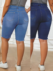 Women's Denim Shorts Two Pack Large Size Blue Casual Summer
